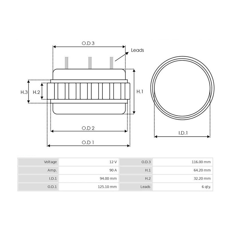 Avvolgimento campo statore alternatore automatico 1125045234