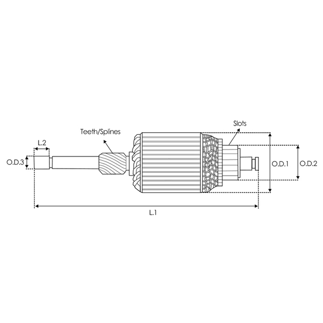 Armatura motorino di avviamento IM190 per avviatori BOSCH serie 208 10T 1004012421